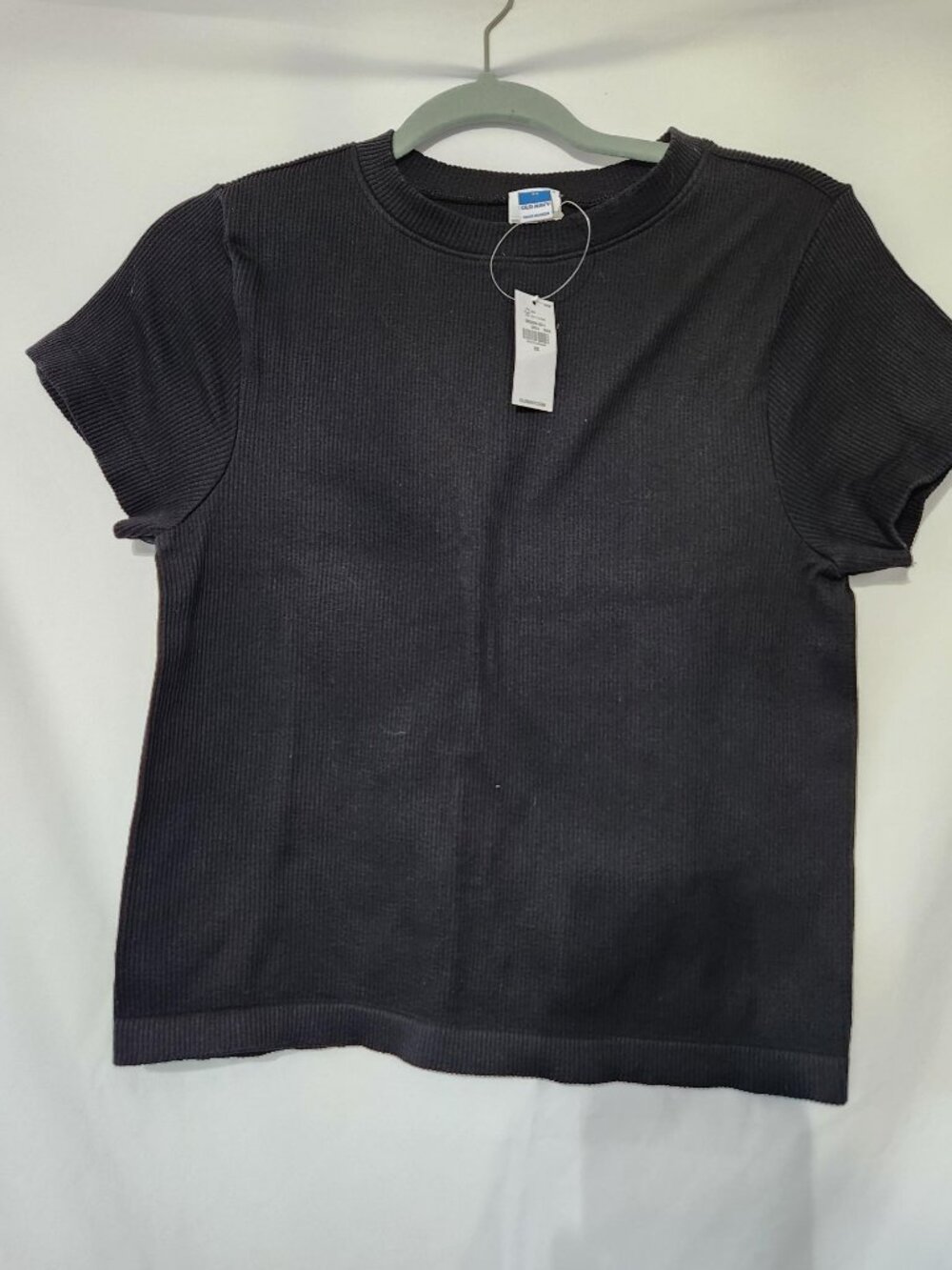 NWT Old Navy Ribbed Mock Neck Crop Top Black 2X